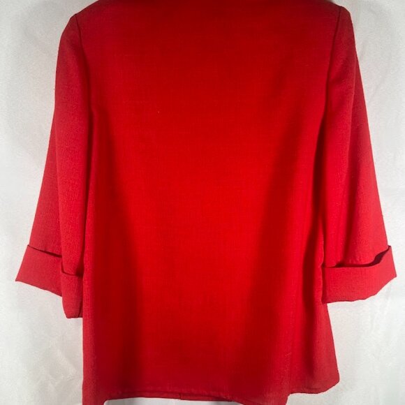 MJ Seattle Made in USA Red Blazer 3/4 Sleeve Size Small Style 38487 - Picture 4 of 4